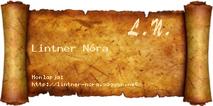 Lintner Nóra névjegykártya